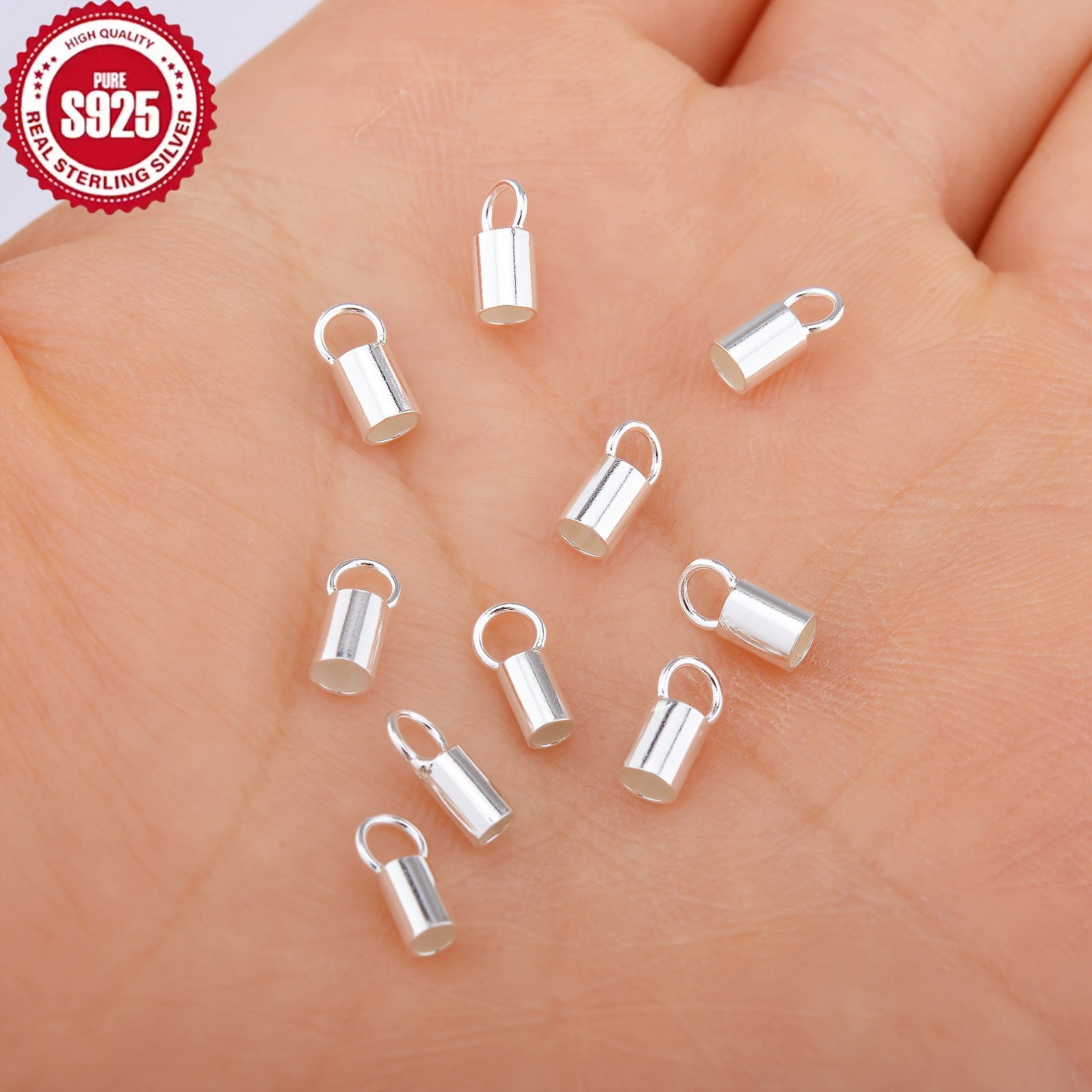 5pcs 925 Sterling Silver End Connectors for DIY Jewellery